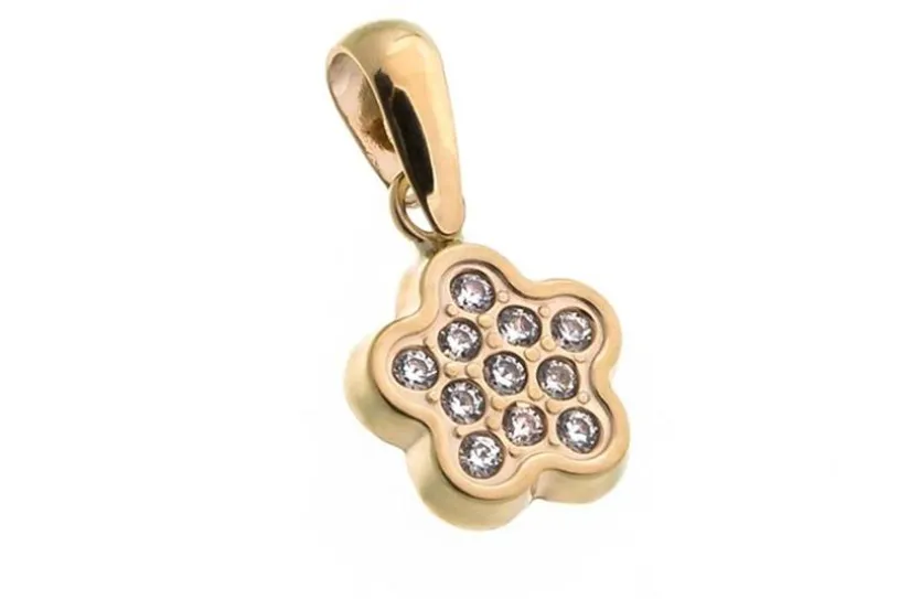 Anhänger Blume mit Zirkonia - 333 Gelbgold 3-09431JLG