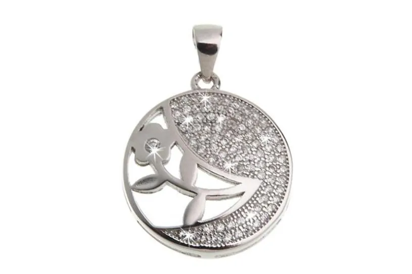 Anhänger Blume mit Zirkonia - 925 Silber DFL0187