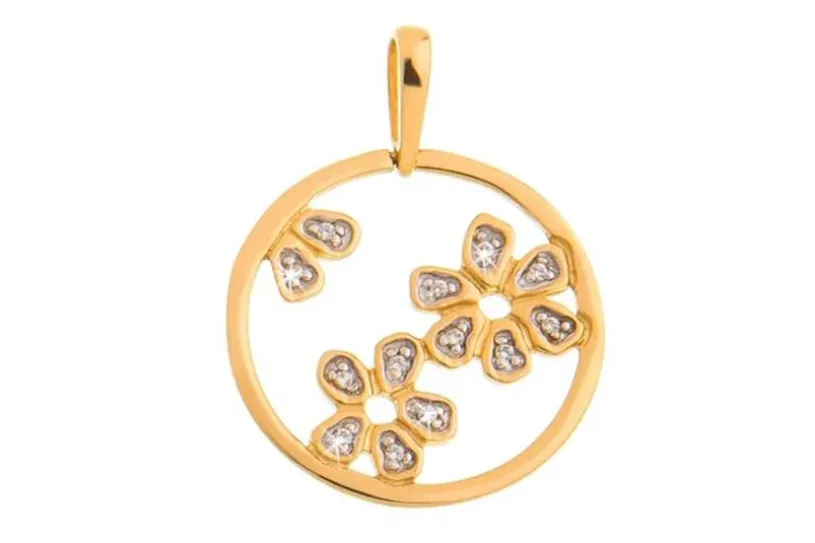Anhänger Blumen im Kreis - 375 Gelbgold DSG_BMKH
