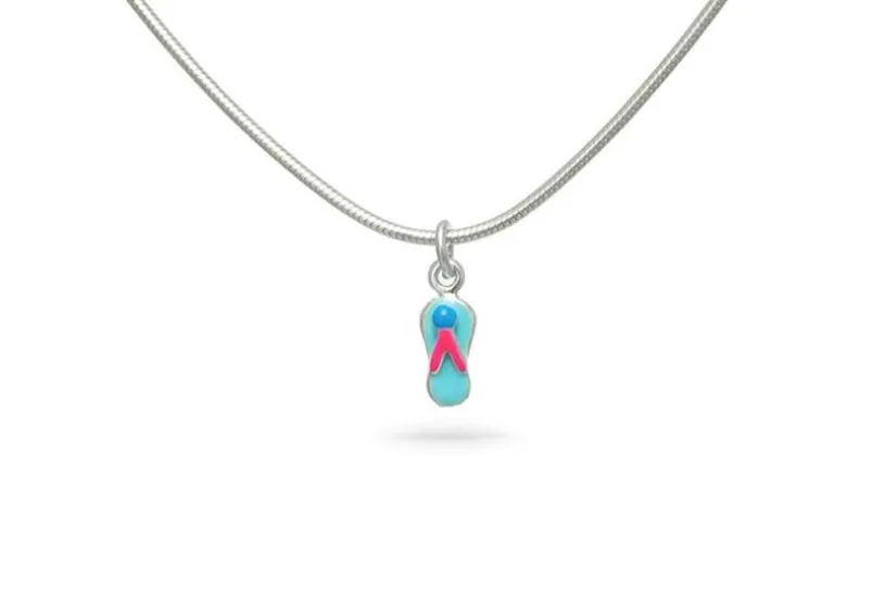 Anhänger Flip Flop, blau - 925 Silber