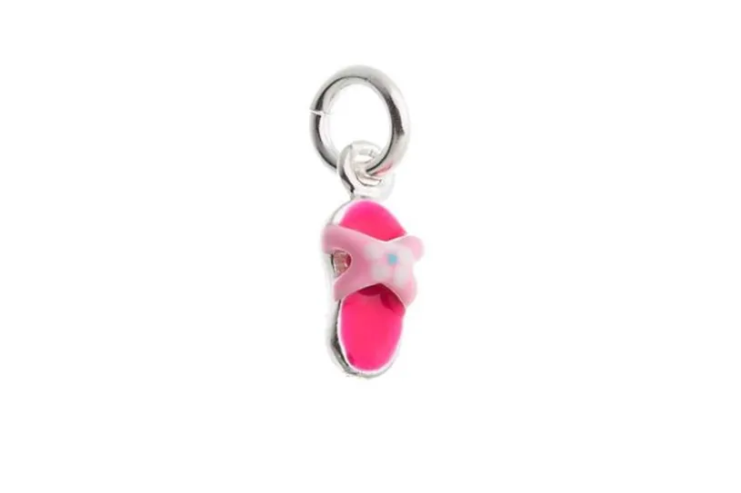 Anhänger Flip Flop, rosa - 925 Silber