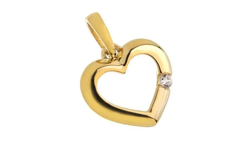 Anhänger Herz mit  Zirkonia - 375 Gelbgold Herz1ZB
