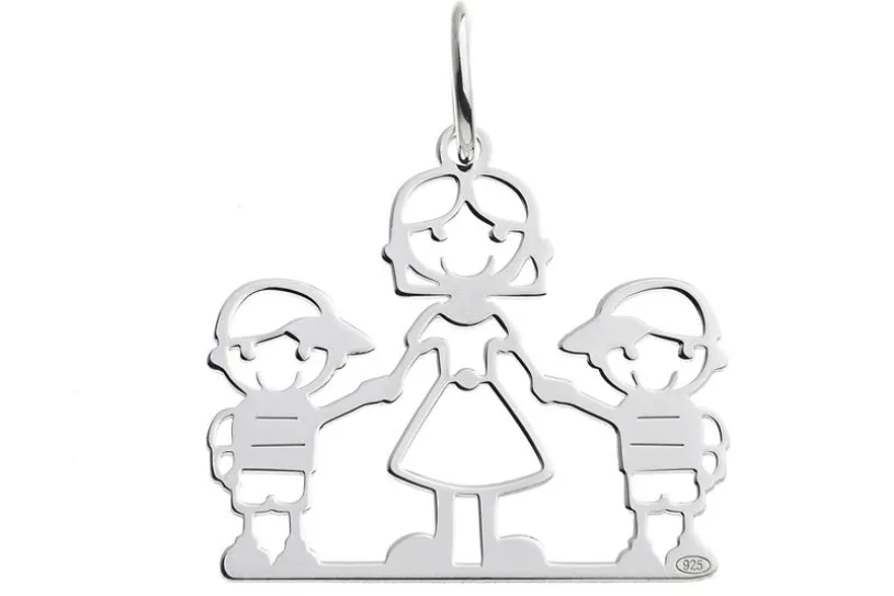 Anhänger Junge-Mutter-Junge - 925 Silber