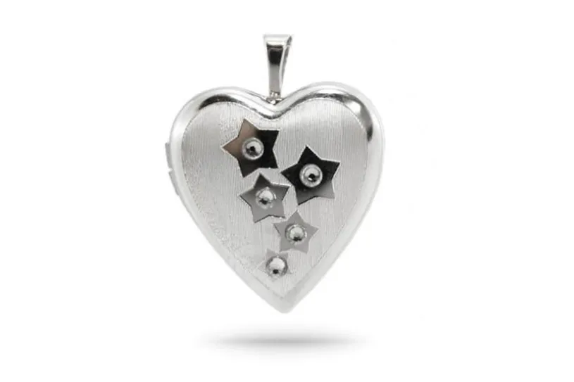 Anhänger Medaillon Herz mit Zirkonia - 925 Silber