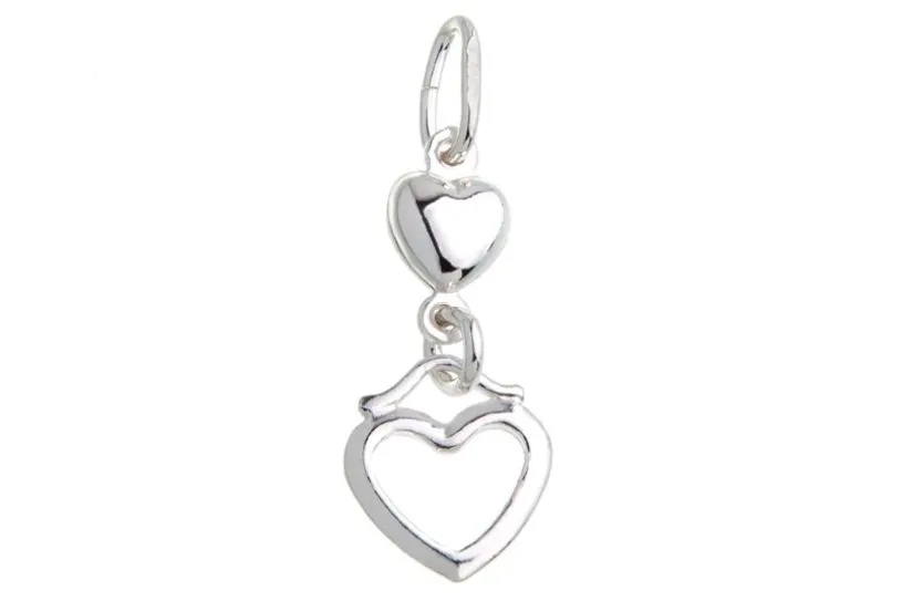 Anhänger mit 2 Herzen - 925 Silber