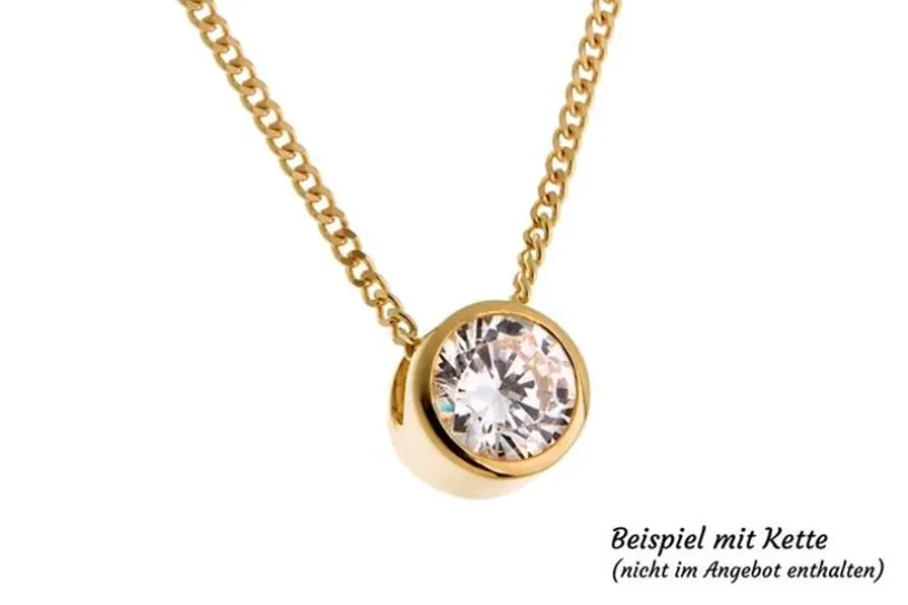 Anhänger mit Zirkonia - 585 Gelbgold FLStein