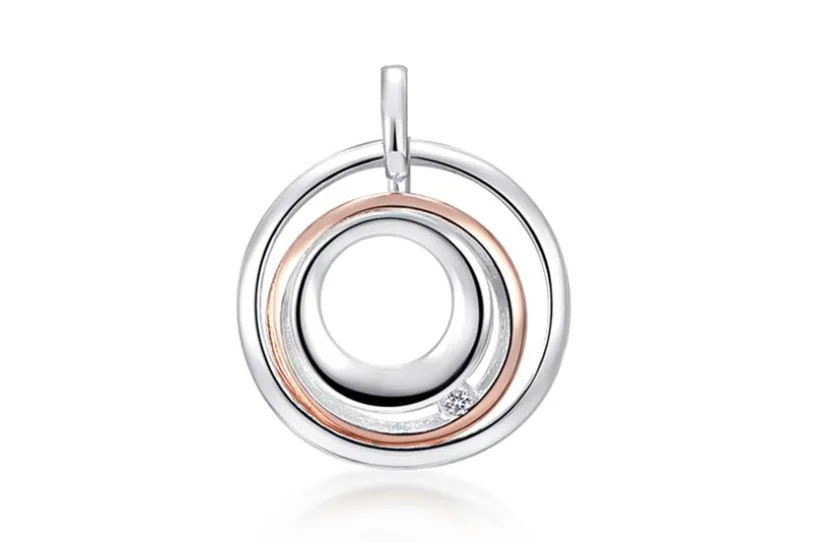 Anhänger, rund mit Zirkonia - 925 Silber
