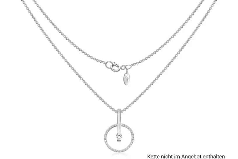 Anhänger, rund mit Zirkonia SJR - 925 Silber