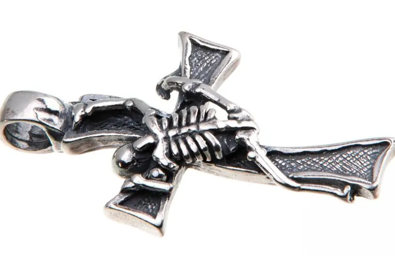 Anhängerkreuz Skelett - 925 Silber LU223_1