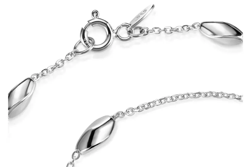 Ankerkette Armband 1,4mm mit Oliven - 925 Silber