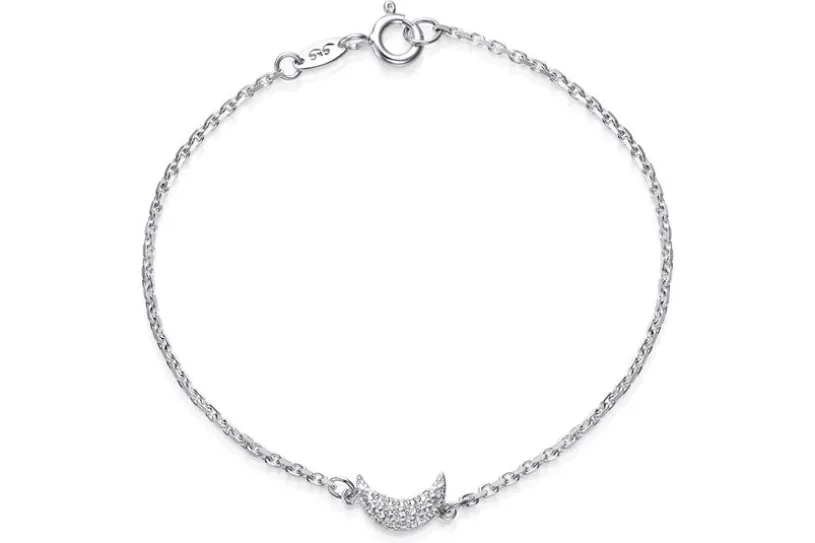 Ankerkette Armband 1,7mm mit Mond - 925 Silber
