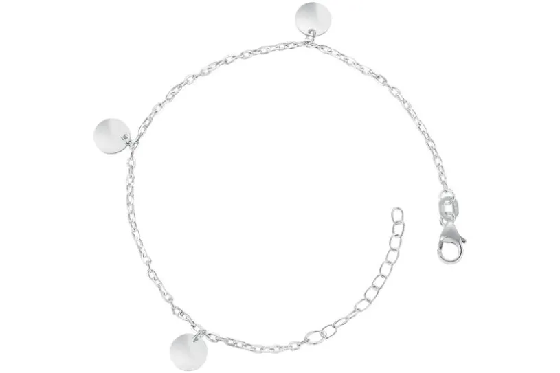 Ankerkette Armband 1,7mm mit Plättchen - 925 Silber - 19cm