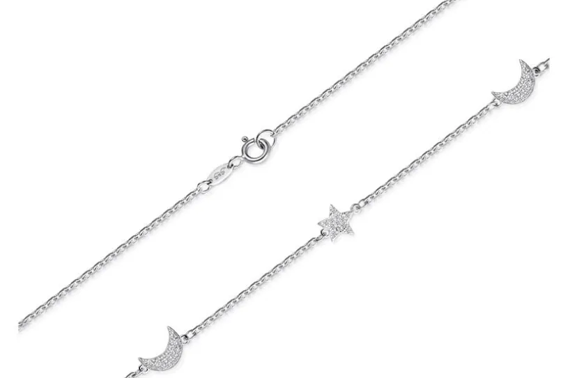 Ankerkette 1,7mm 2 Monde und 1 Stern - 925 Silber