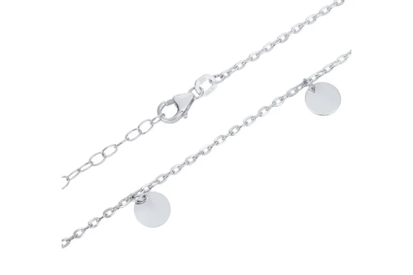 Ankerkette 1,7mm mit Plättchen - 925 Silber - 43cm