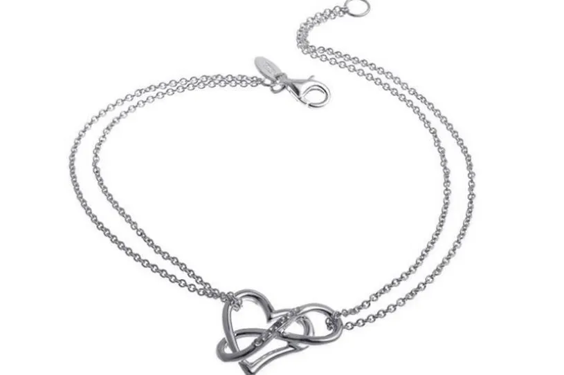 Armband mit Anhänger Herz und Unendlichkeitssymbol - 925 Silber