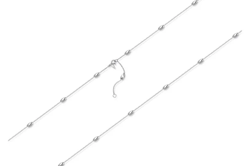 Bauchkette Anker 1,4mm mit Oliven - 925 Silber