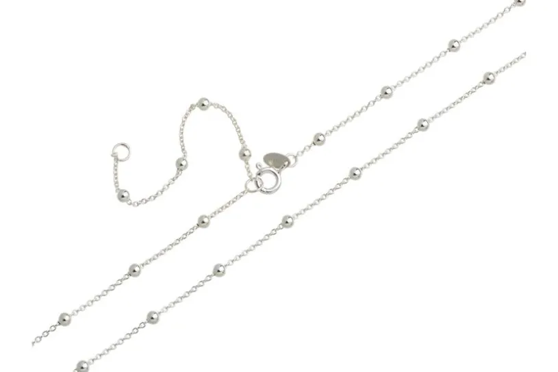 Bauchkette Erbse 1,3mm mit Kugeln - 925 Silber