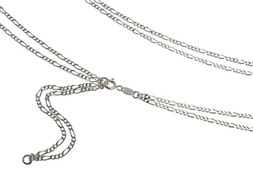 Bauchkette Figaro 2reihig - 925 Silber