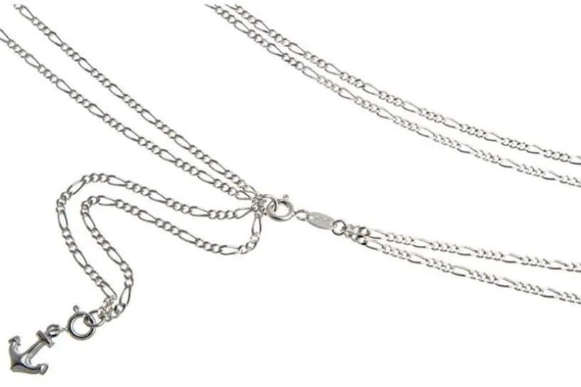 Bauchkette Figaro 2reihig - 925 Silber