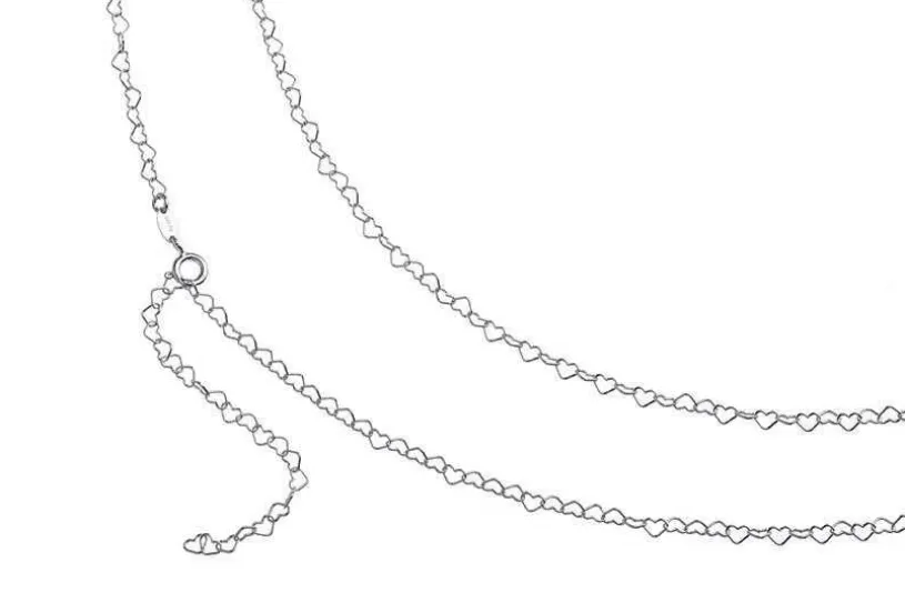 Bauchkette Herzen klein - 925 Silber