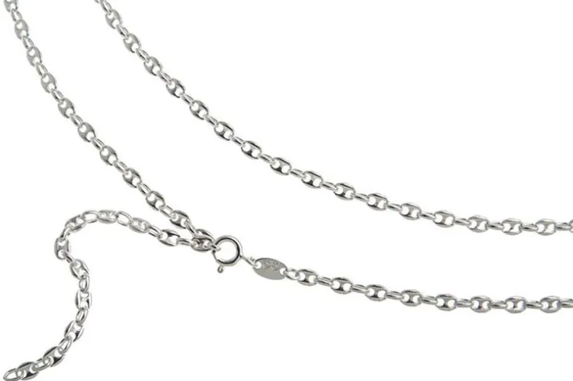 Bauchkette Kaffeebohne 3,3mm - 925 Silber