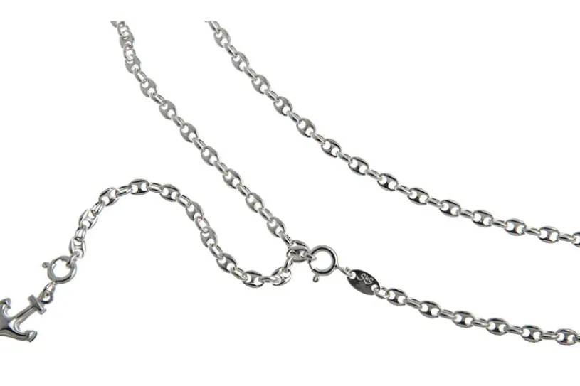Bauchkette Kaffeebohne 3,3mm - 925 Silber