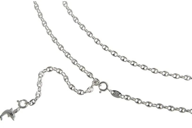 Bauchkette Kaffeebohne 3,3mm - 925 Silber