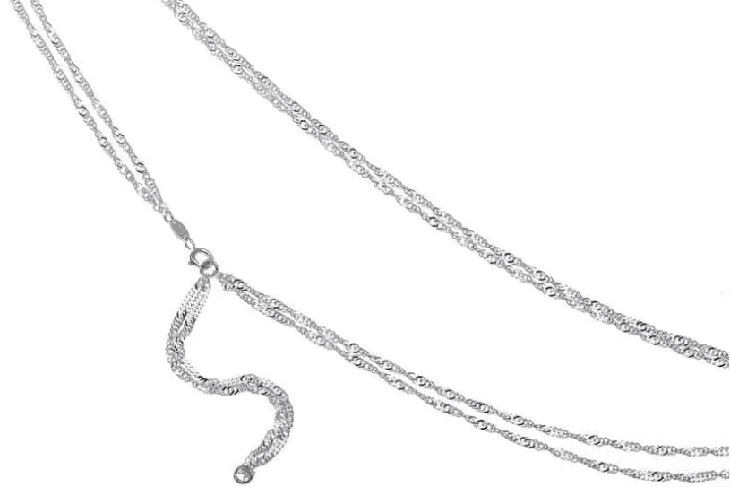 Bauchkette Singapur 2,3mm 2reihig - 925 Silber