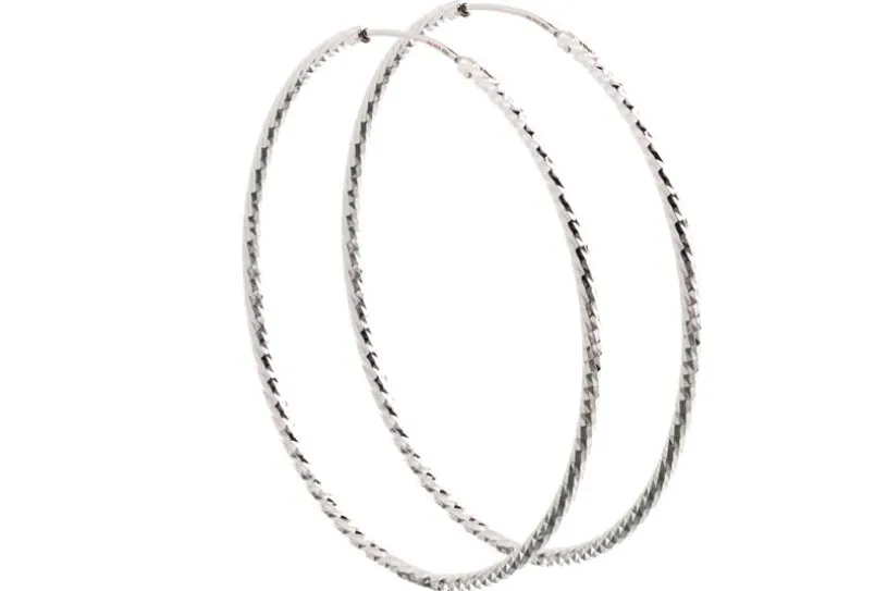Creolen mit Schliff, Durchmesser wählbar - 925 Silber= 50mm