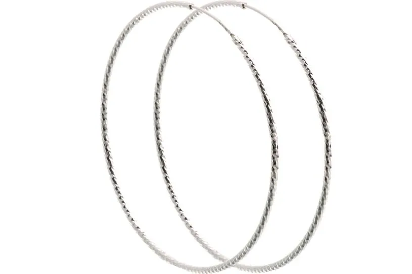 Creolen mit Schliff, Durchmesser wählbar - 925 Silber= 60mm