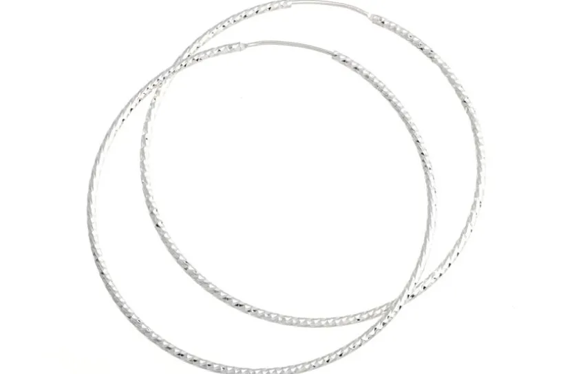 Creolen mit Schliff, Durchmesser wählbar - 925 Silber= 60mm
