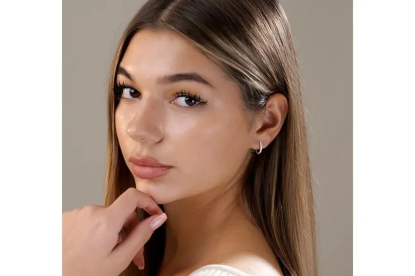 Creolen mit Zirkonia, 14mm - 925 Silber 14mm