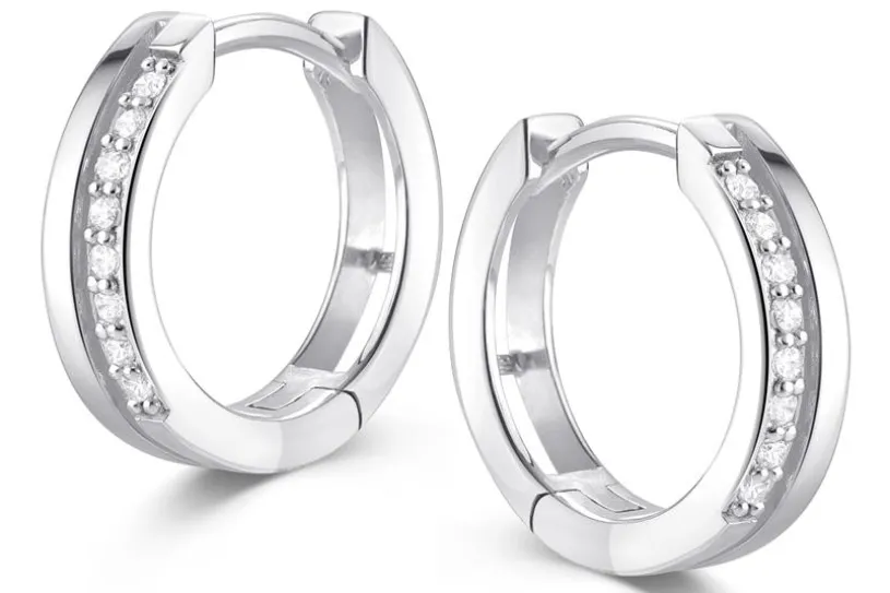 Creolen mit Zirkonia, SJR - 925 Silber