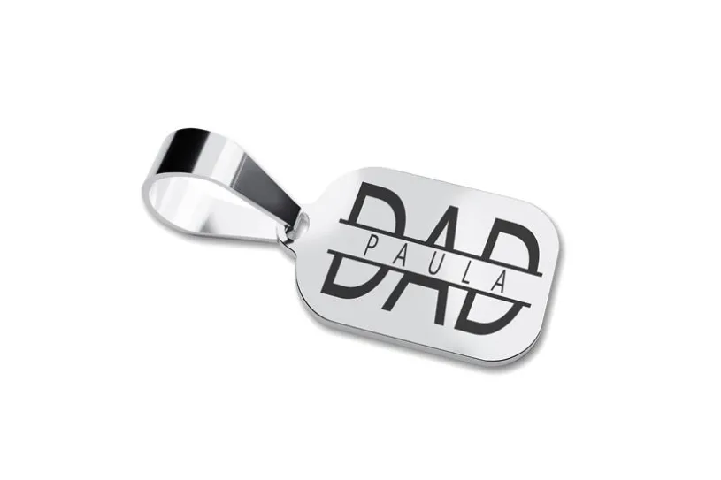 Dog Tag "Dad" klein, Größe 11x15mm - echt 925 Silber