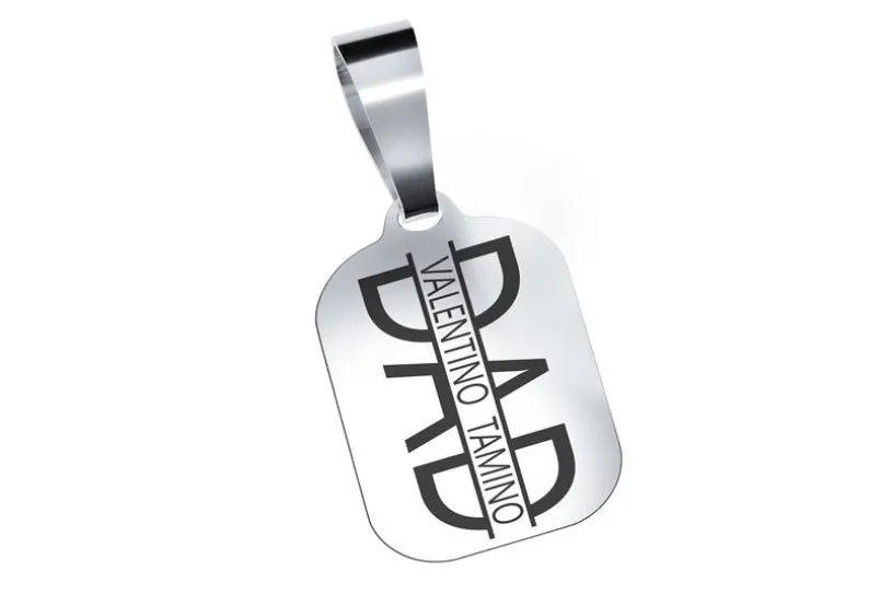 Dog Tag "Dad" klein, Größe 11x15mm - echt 925 Silber
