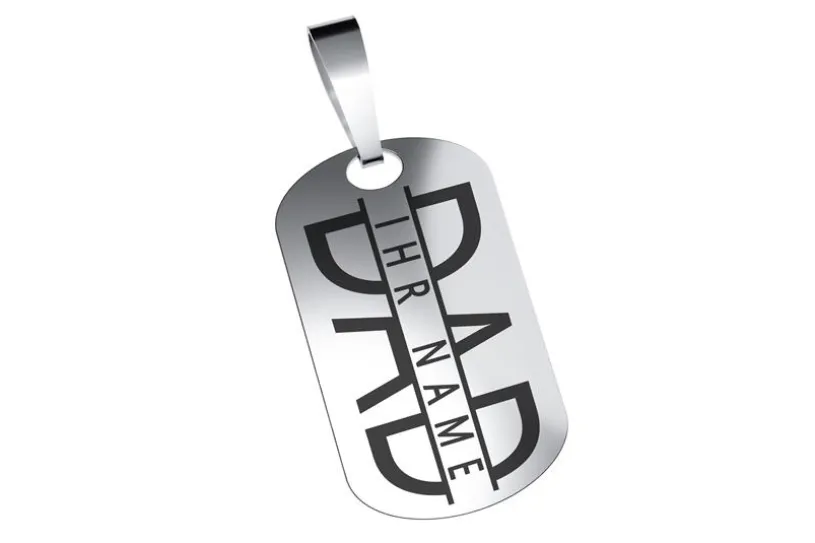 Dog Tag "Dad" mittel, Größe 13x21mm - echt 925 Silber
