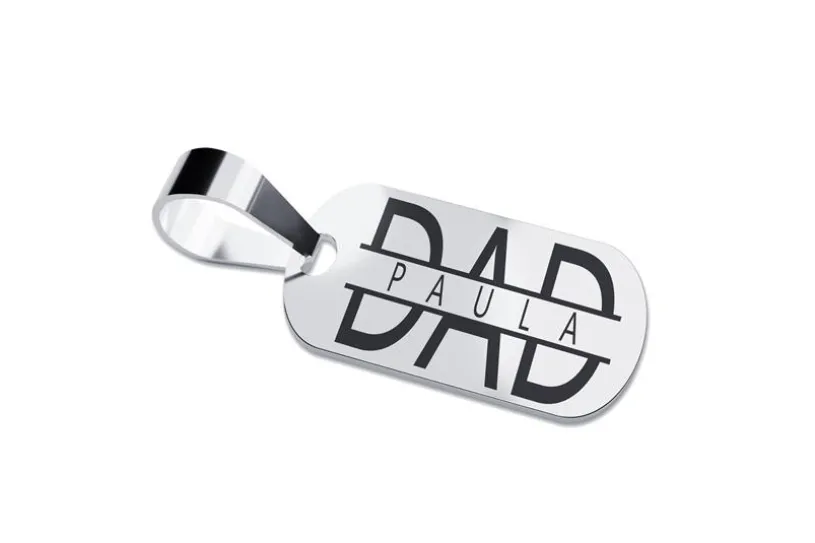 Dog Tag "Dad" mittel, Größe 13x21mm - echt 925 Silber