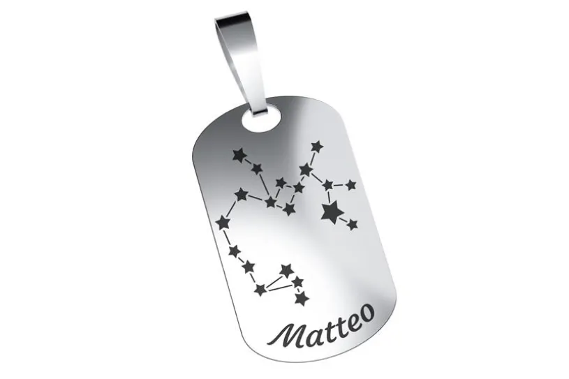 Dog Tag Sternzeichen Schütze, mittel - echt 925 Silber