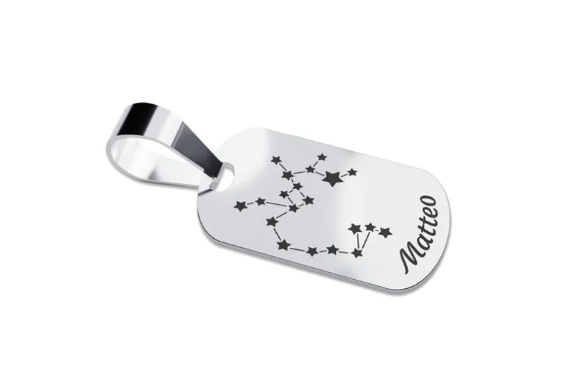 Dog Tag Sternzeichen Schütze, mittel - echt 925 Silber