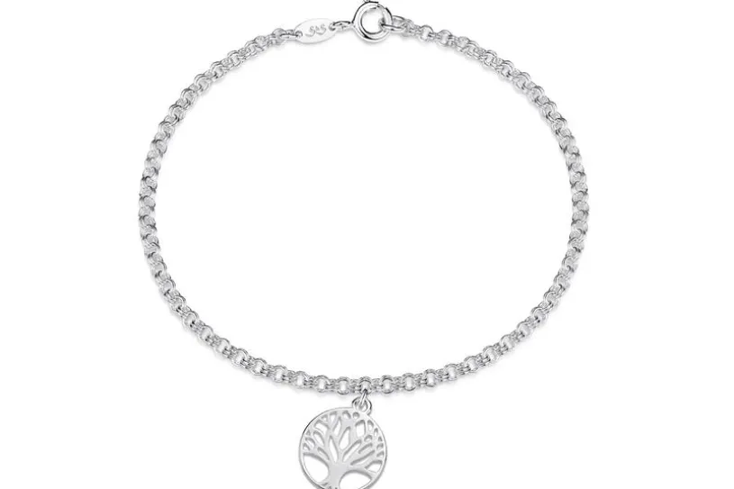 Doppelerbskette Armband 2,4mm mit Lebensbaum - 925 Silber