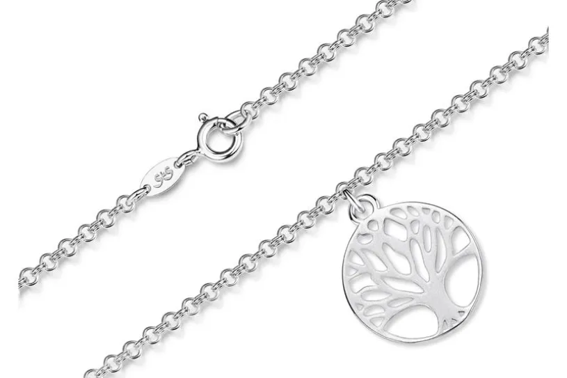 Doppelerbskette Armband 2,4mm mit Lebensbaum - 925 Silber