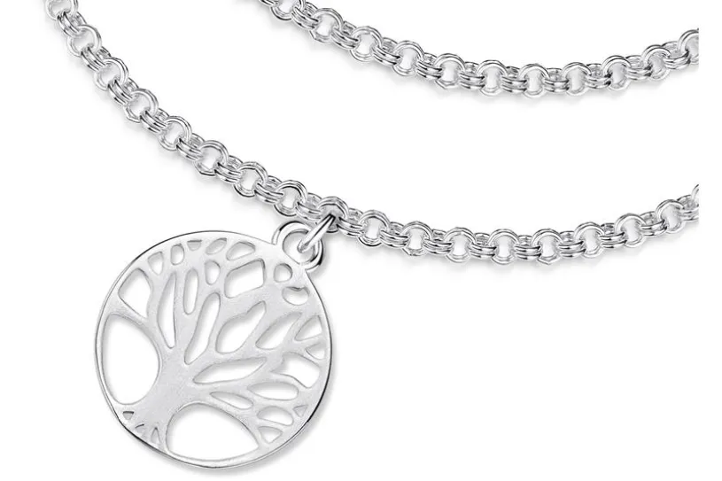 Doppelerbskette Armband 2,4mm mit Lebensbaum - 925 Silber
