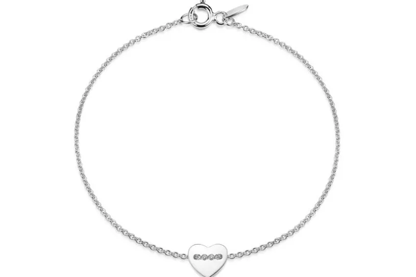 Erbskette Armband 1,3mm mit Herz - 925 Silber