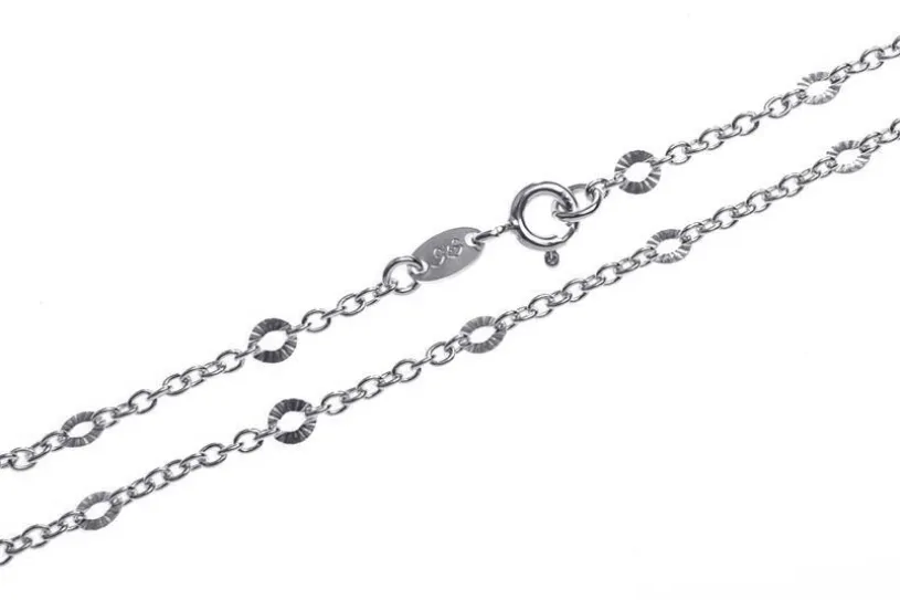 Erbskette 2mm mit geschliffenen Plättchen - 925 Silber