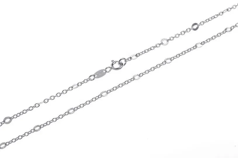 Erbskette 2mm mit geschliffenen Plättchen - 925 Silber