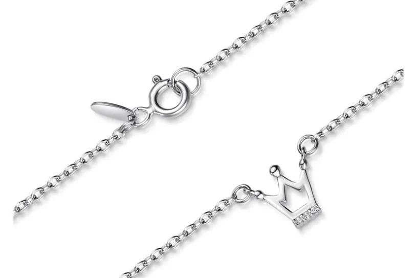 Erbskette 1,6mm mit Krone klein - 925 Silber