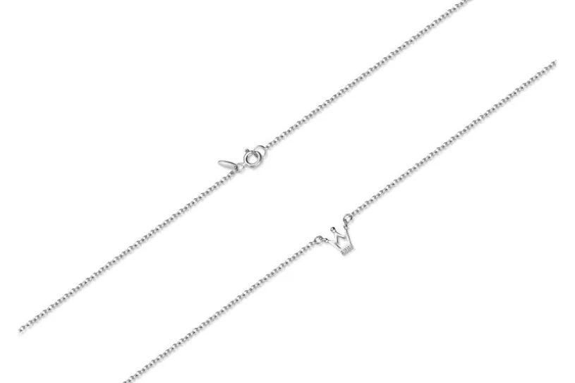 Erbskette 1,6mm mit Krone klein - 925 Silber