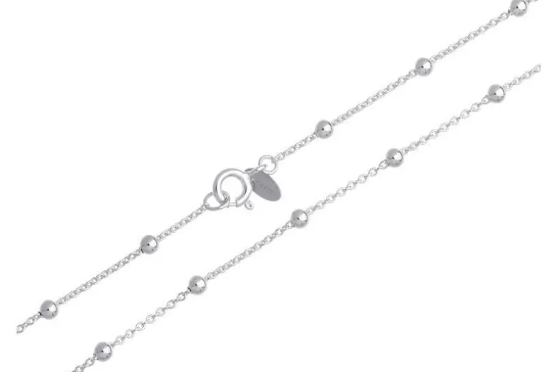 Erbskette 1,3mm mit Kugeln - 925 Silber