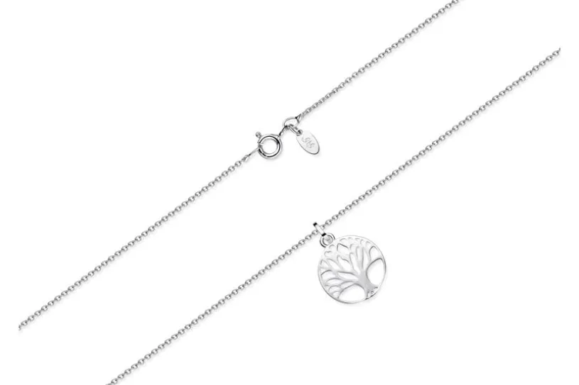 Erbskette 1,3mm mit Lebensbaumanhänger - 925 Silber