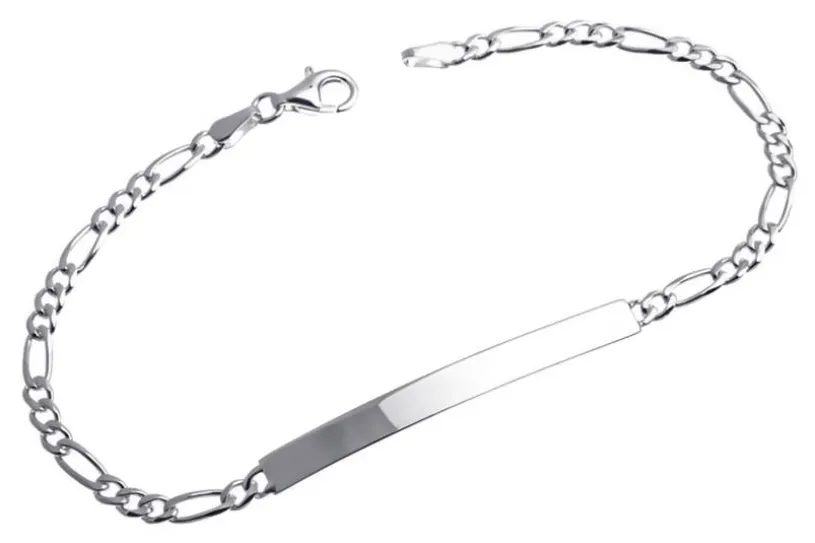 Figaro-Gravurarmband 4mm - 925 Silber